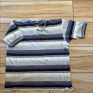Men's Levi’s Striped Henley Shirt - Blue and Gray